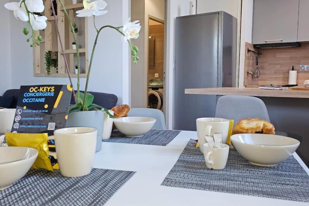 L'Orchidee, Proche De La Gare Avec Clim Et Terrasse Apartment นาร์บอนน์ ภายนอก รูปภาพ